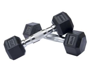 DKN gummierte HEX-Hantel Paar (je 3kg)