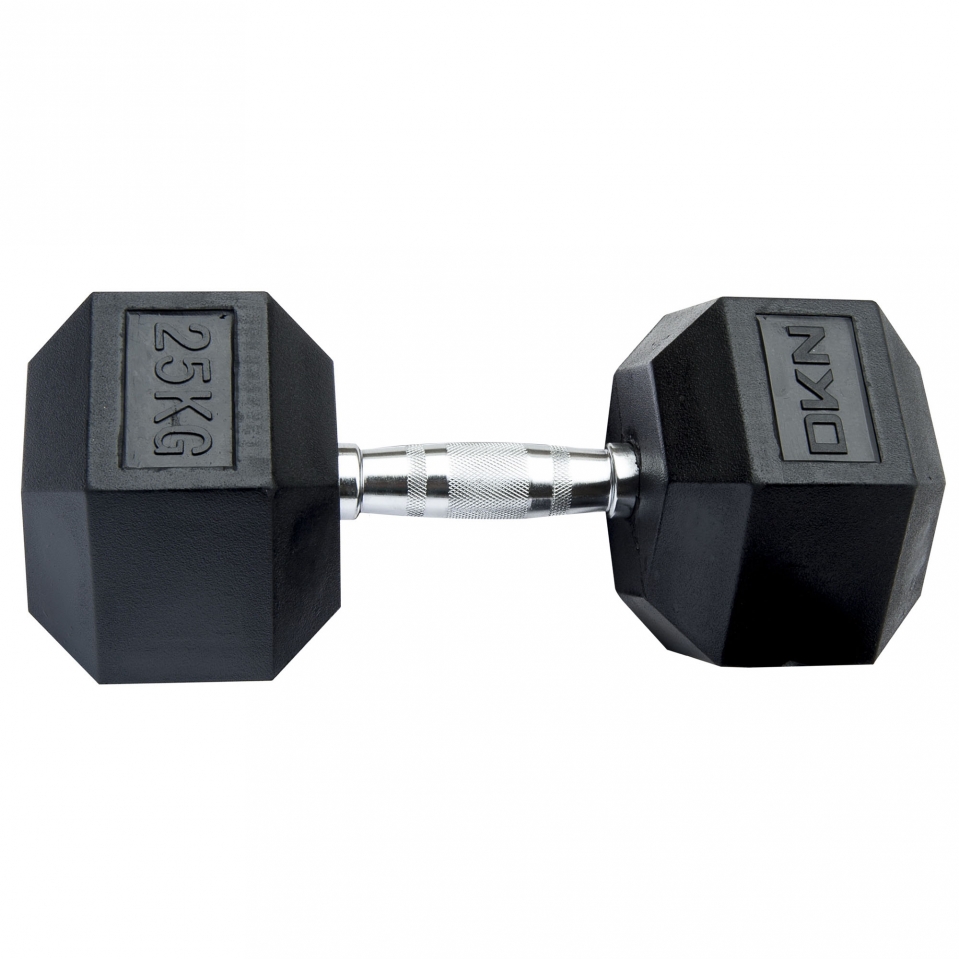 DKN gummierte HEX-Hantel 25kg